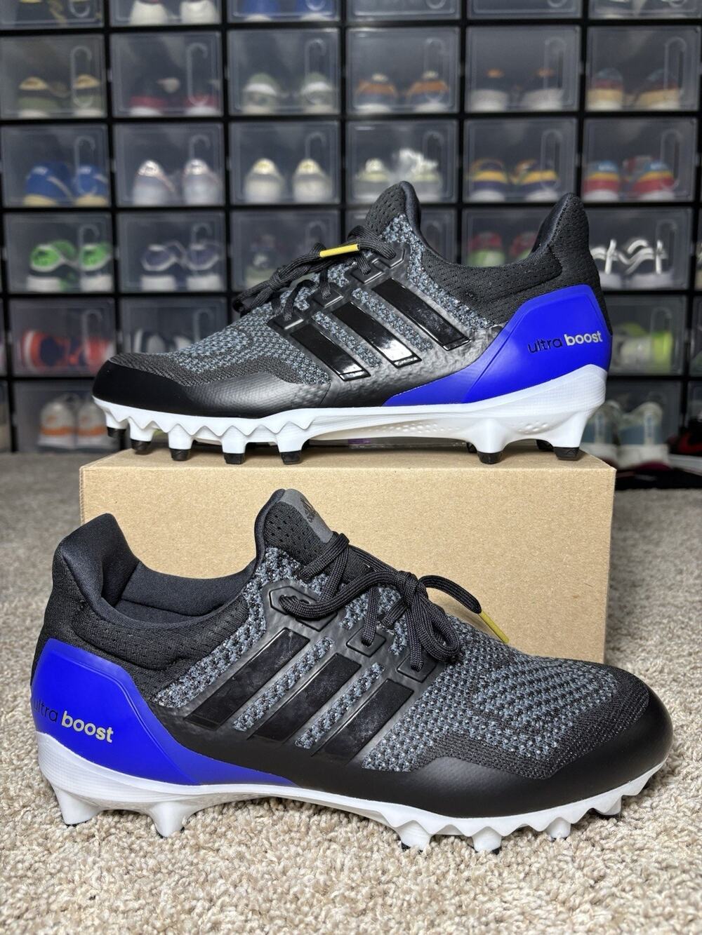 Adidas Ultraboost Football Cleats Black Blue Woven JP7410 Men’s Size 11 New